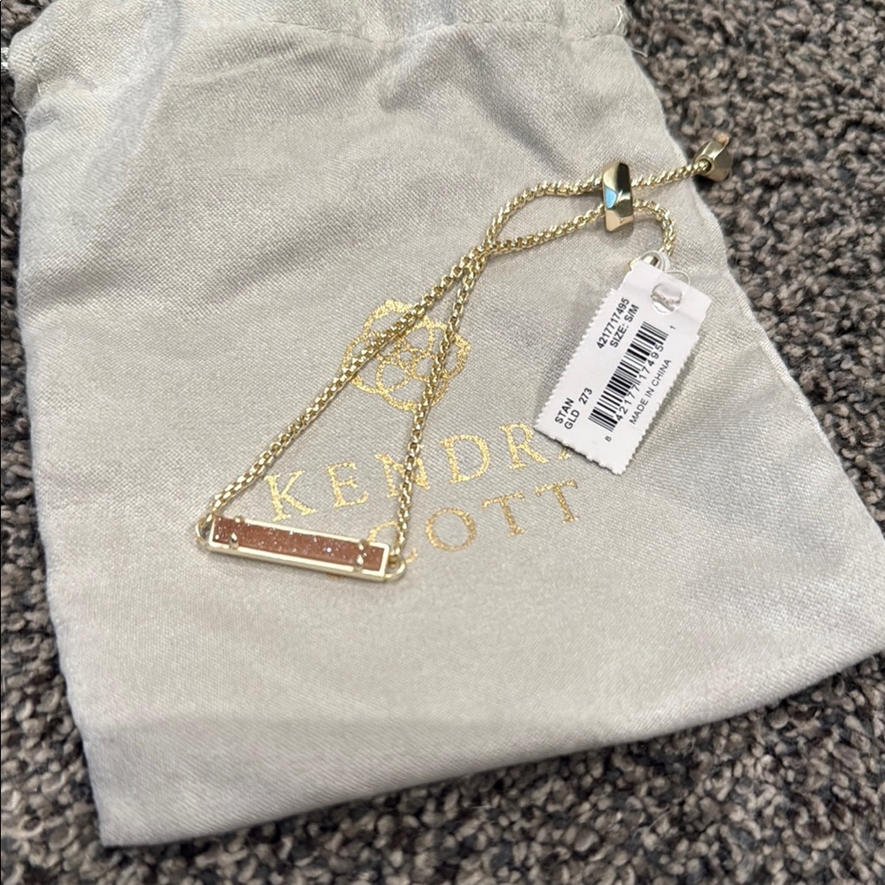 Kendra Scott Gold and Brown Bar Bracelet